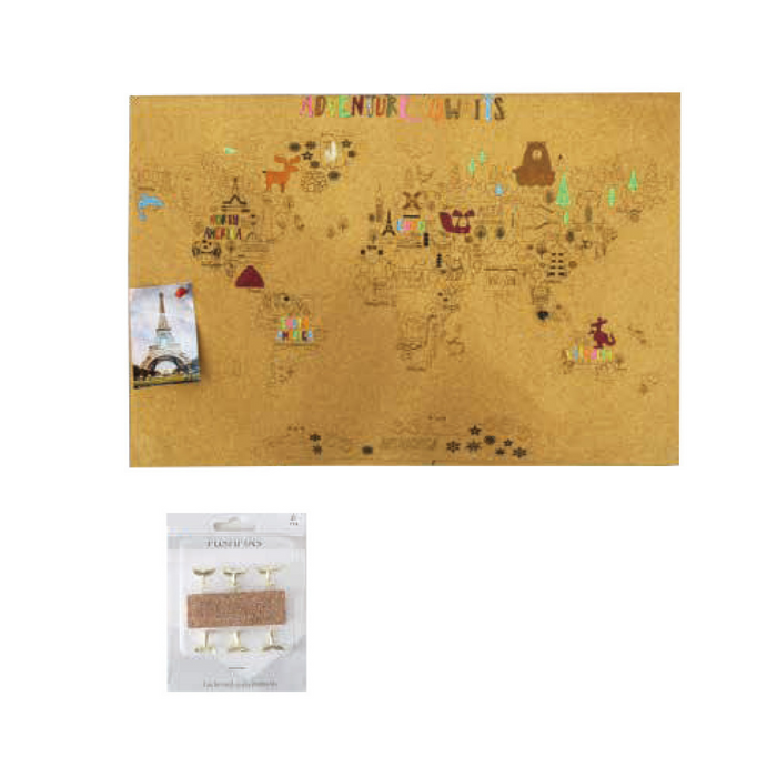 Lets Travel The World Cork Board